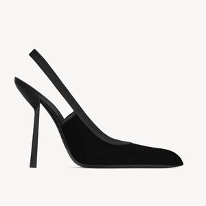 SAINT LAURENT
Victoire 115mm Velvet Slingback Pumps size EU 40